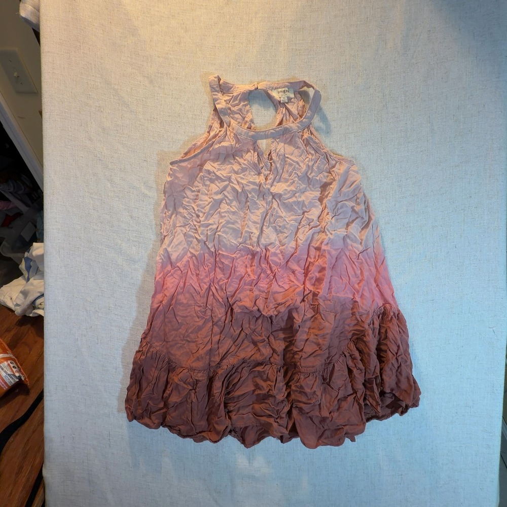 Umgee USA Ombre Bubble Hem Mini Dress Halter Pink Women's Size Small